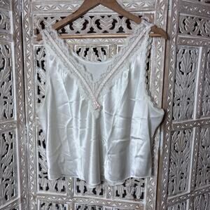 Vintage Intimate Moments Lace Tank Blouse V-Neck Womens Large Dainty Fairy Y2K